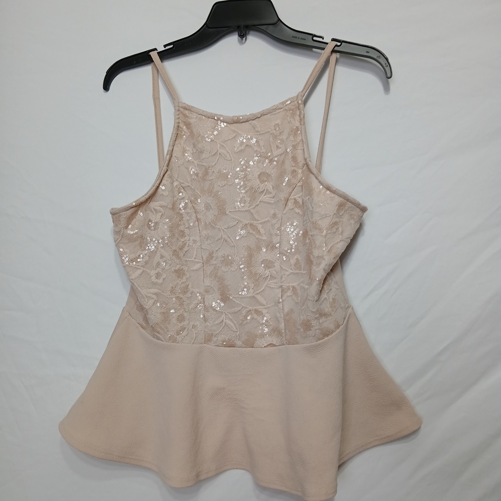 Charlotte Russe Cream Peplum Cami